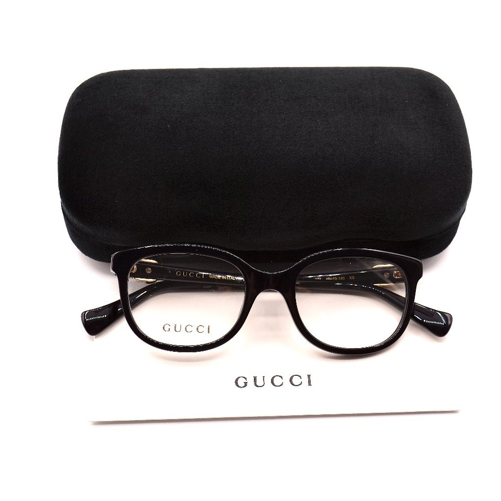 NEW GUCCI GG1075O 001 BLACK AUTHENTIC EYEGLASSES FRAME RX 48-19 - Picture 10 of 12